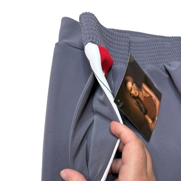 IMAN Global Gunmetal Red Stripe Chic Snap Track Pant Wide Leg Trouser Size 2x - Picture 11 of 13